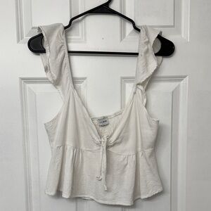 PacSun White Tie-Front Flowy Tank